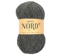 Frida's Wollhaus Drops 50 g Nord Sockenwolle Alpaka Schurwolle flauschig Stricken 23 Farben (mix 06 | Dunkelgrau)