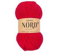 Frida's Wollhaus Drops 50 g Nord Sockenwolle Alpaka Schurwolle flauschig Stricken 23 Farben (uni colour 14 | Rot)