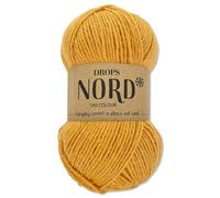 Frida's Wollhaus Drops 50 g Nord Sockenwolle Alpaka Schurwolle flauschig Stricken 23 Farben (uni colour 18 | Ocker)