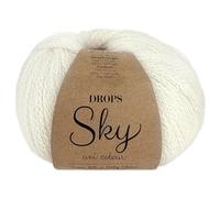Frida's Wollhaus Drops 50 g Sky Stricken Häkeln Alpaca Schurwolle Alpaka Superweich 31 Farben (01 | Weiß Uni)