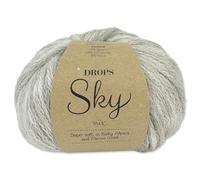 Frida's Wollhaus Drops 50 g Sky Stricken Häkeln Alpaca Schurwolle Alpaka Superweich 31 Farben (03 | Heller Nebel Mix)