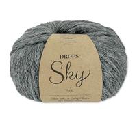 Frida's Wollhaus Drops 50 g Sky Stricken Häkeln Alpaca Schurwolle Alpaka Superweich 31 Farben (04 | Stahlgrau Mix)