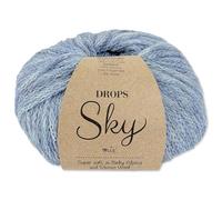 Frida's Wollhaus Drops 50 g Sky Stricken Häkeln Alpaca Schurwolle Alpaka Superweich 31 Farben (13 | Hell Jeansblau Mix)