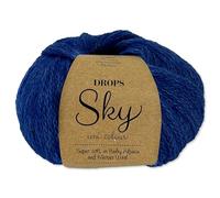 Frida's Wollhaus Drops 50 g Sky Stricken Häkeln Alpaca Schurwolle Alpaka Superweich 31 Farben (23 | Marineblau Uni)