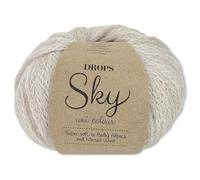 Frida's Wollhaus Drops 50 g Sky Stricken Häkeln Alpaca Schurwolle Alpaka Superweich 31 Farben (25 | Weißer Nebel Uni)