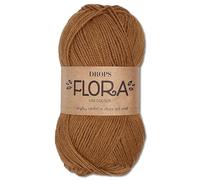 Frida's Wollhaus Drops 50g Flora Uni Stricken Häkeln Schurwolle Öke-Tex Alpaka Filzen17 Farben (Uni 25 | Karamell)