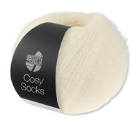 Frida's Wollhaus Lana Grossa 100 g Cosy Socks Sockenwolle Garn Merino Schurwolle Socken Stricke (10 | Weiß)