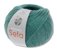 Frida's Wollhaus Lana Grossa 100 g Meilenweit 100 Seta Sockenwolle Merino Seide Garn 31 Farben (07 | Graugrün)