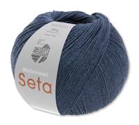 Frida's Wollhaus Lana Grossa 100 g Meilenweit 100 Seta Sockenwolle Merino Seide Garn 31 Farben (12 | Dunkelblau)