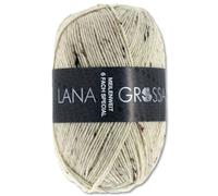 Frida's Wollhaus Lana Grossa 150 g Meilenweit 6-fach 150 Sockenwolle Stricken Garn 19 Farben (8817 | Rohweiß)