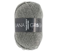Frida's Wollhaus Lana Grossa 150 g Meilenweit 6-fach 150 Sockenwolle Stricken Garn 19 Farben (8961 | Grau meliert)