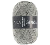 Frida's Wollhaus Lana Grossa 150 g Meilenweit 6-fach 150 Sockenwolle Stricken Garn 19 Farben (8972 | Hellgrau meliert)