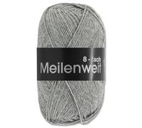 Frida's Wollhaus Lana Grossa 150 g Meilenweit 8-fach 150 Sockenwolle Stricken Garn 16 Farben (9615 | Grau meliert)