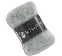 Frida's Wollhaus Lana Grossa 25 g Setasuri Alpaka Seide Lace-Garn Wolle Stricken 42 Farben (19 | Hellgrau)