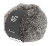 Frida's Wollhaus Lana Grossa 50 g Avio Alpaka Wolle Garn Stricken Effektstruktur 14 Farben (08 | Grau/Anthrazit)