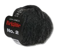 Frida's Wollhaus Lana Grossa 50 g Brigitte No. 2 Netzgarn Wolle Garn Alpaka Baumwolle 46 Farben (14 | Anthrazit)