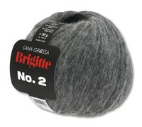 Frida's Wollhaus Lana Grossa 50 g Brigitte No. 2 Netzgarn Wolle Garn Alpaka Baumwolle 46 Farben (24 | Schiefer)
