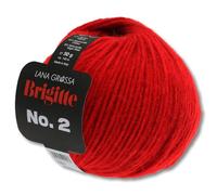 Frida's Wollhaus Lana Grossa 50 g Brigitte No. 2 Netzgarn Wolle Garn Alpaka Baumwolle 46 Farben (9 | Rot)
