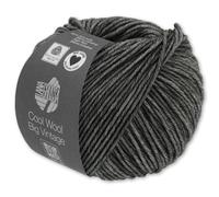 Frida's Wollhaus Lana Grossa 50 g Cool Wool Big Vintage Wolle Garn Merino Stricken 10 Farben (7170 | Anthrazit)
