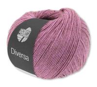 Frida's Wollhaus Lana Grossa 50 g Diversa Wolle Baumwoll-Mischgarn Mélange-Effekt 14 Farben (03 | Beere)