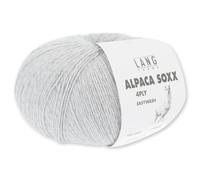 Frida's Wollhaus Lang Yarns 100 g Alpaca Soxx 4-fach Wolle Stricken Alpaka Easywash 64 Farben (003 | Hellgrau Mélange)