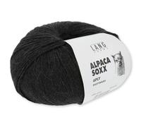 Frida's Wollhaus Lang Yarns 150 g Alpaca Soxx 6-fach Wolle Stricken Alpaka Easywash 36 Farben (004 | Schwarz)