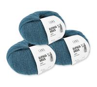 Frida's Wollhaus Lang Yarns 3 x150 g Alpaca Soxx 6-fach Wolle Stricken Alpaka Easywash 36 Farben (188 | Petrol Hell)