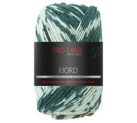 Frida's Wollhaus Pro Lana 100 g Fjord Norweger-Muster Farbverlaufswolle Stricken Garn 14 Farben (92 | Jade-weiß-rost)