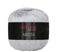 Frida's Wollhaus Pro Lana 25 g Arista Häkelgarn Effektgarn Glitzergarn Lurexgarn weich 12 Farben (301 | Silber)