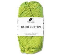 Frida's Wollhaus Pro Lana 50 g Basic Cotton Baumwolle Stricken Häkeln Wolle Basic-Garn 105 Farben (176 | Lindgrün)