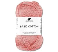 Frida's Wollhaus Pro Lana 50 g Basic Cotton Baumwolle Stricken Häkeln Wolle Basic-Garn 64 Farben (23 | Lachs)