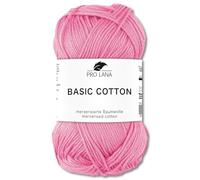Frida's Wollhaus Pro Lana 50 g Basic Cotton Baumwolle Stricken Häkeln Wolle Basic-Garn 64 Farben (35 | Flamingo)