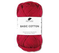 Frida's Wollhaus Pro Lana 50 g Basic Cotton Baumwolle Stricken Häkeln Wolle Basic-Garn 64 Farben (38 | Weinrot)