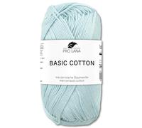 Frida's Wollhaus Pro Lana 50 g Basic Cotton Baumwolle Stricken Häkeln Wolle Basic-Garn 64 Farben (57 | Wasserblau)