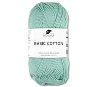 Frida's Wollhaus Pro Lana 50 g Basic Cotton Baumwolle Stricken Häkeln Wolle Basic-Garn 64 Farben (61 | Seegrün)