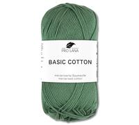 Frida's Wollhaus Pro Lana 50 g Basic Cotton Baumwolle Stricken Häkeln Wolle Basic-Garn 64 Farben (63 | Khaki)