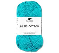 Frida's Wollhaus Pro Lana 50 g Basic Cotton Baumwolle Stricken Häkeln Wolle Basic-Garn 64 Farben (69 | Türkis)