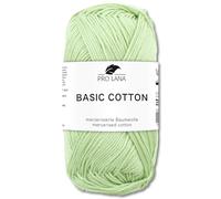 Frida's Wollhaus Pro Lana 50 g Basic Cotton Baumwolle Stricken Häkeln Wolle Basic-Garn 64 Farben (79 | Hellgrün)
