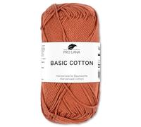 Frida's Wollhaus Pro Lana 50 g Basic Cotton Baumwolle Stricken Häkeln Wolle Garn Basic-Garn 105 Farben (213 | Fuchs)