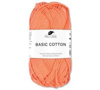 Frida's Wollhaus Pro Lana 50 g Basic Cotton Baumwolle Stricken Häkeln Wolle Garn Basic-Garn 105 Farben (227 | Koralle)