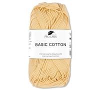 Frida's Wollhaus Pro Lana 50 g Basic Cotton Baumwolle Stricken Häkeln Wolle Garn Basic-Garn 105 Farben (220 | Honig)