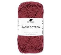 Frida's Wollhaus Pro Lana 50 g Basic Cotton Baumwolle Stricken Häkeln Wolle Garn Basic-Garn 105 Farben (238 | Bordeaux)