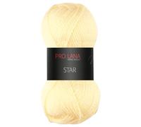Frida's Wollhaus Pro Lana 50 g Star Stricken Häkeln Wolle Garn weich pflegeleicht 39 Farben (02 | Creme)
