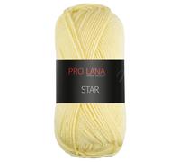 Frida's Wollhaus Pro Lana 50 g Star Stricken Häkeln Wolle Garn weich pflegeleicht 39 Farben (20 | Pastellgelb)