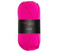 Frida's Wollhaus Pro Lana 50 g Star Stricken Häkeln Wolle Garn weich pflegeleicht 39 Farben (80 | Neonpink)
