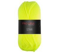 Frida's Wollhaus Pro Lana 50 g Star Stricken Häkeln Wolle Garn weich pflegeleicht 39 Farben (82 | Neongelb)