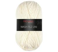 Frida's Wollhaus Pro Lana 50 g Wash Filz uni Filzwolle Stricken Häkeln Garn flauschig 26 Farben (102 | Creme)