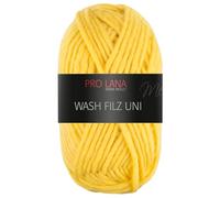 Frida's Wollhaus Pro Lana 50 g Wash Filz uni Filzwolle Stricken Häkeln Garn flauschig 26 Farben (124 | Gelb)