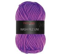 Frida's Wollhaus Pro Lana 50 g Wash Filz uni Filzwolle Stricken Häkeln Garn flauschig 26 Farben (147 | Violett)