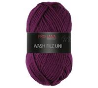 Frida's Wollhaus Pro Lana 50 g Wash Filz uni Filzwolle Stricken Häkeln Garn flauschig 26 Farben (148 | Brombeer)